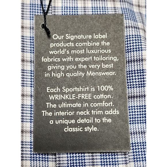 Jos. A. Bank Signature Collection Plaid Wrinkle Free Button-Up Men's Large NWT - Picture 15 of 15